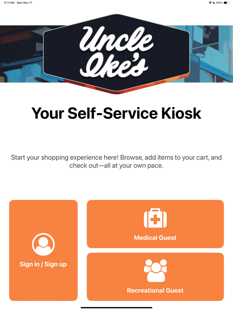 Cannabis Dispensary Kiosk Menu